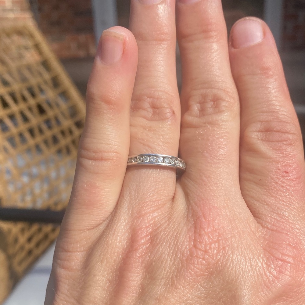 Forever Bride 10 KT white gold 1/2 CTTW diamond Channel Set diamond Ring ๐ - Picture 10 of 13